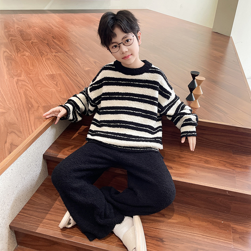 男童秋冬季家居服套装睡衣珊瑚绒