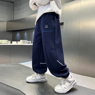 网红收口儿童春秋胖孩运动裤 男童秋季 中大童炸街卫裤 子2025新款 裤