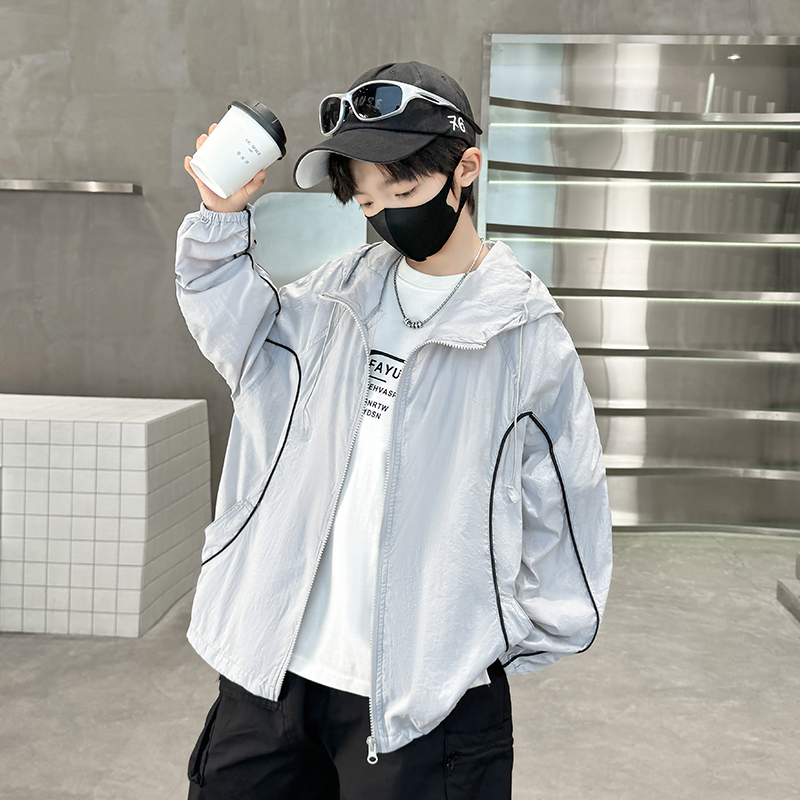 男童夏季防晒衣薄款2025新款防紫外线皮肤衣中大童青少年透气衣服