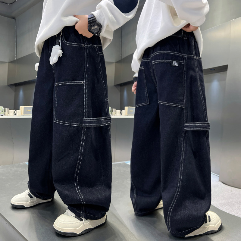 男童牛仔裤2025新款洋气胖孩帅气直筒裤中大儿童春秋季韩版休闲裤,童装/婴儿装/亲子装,裤子,淘宝优惠券,粉丝福利购,淘宝优惠卷