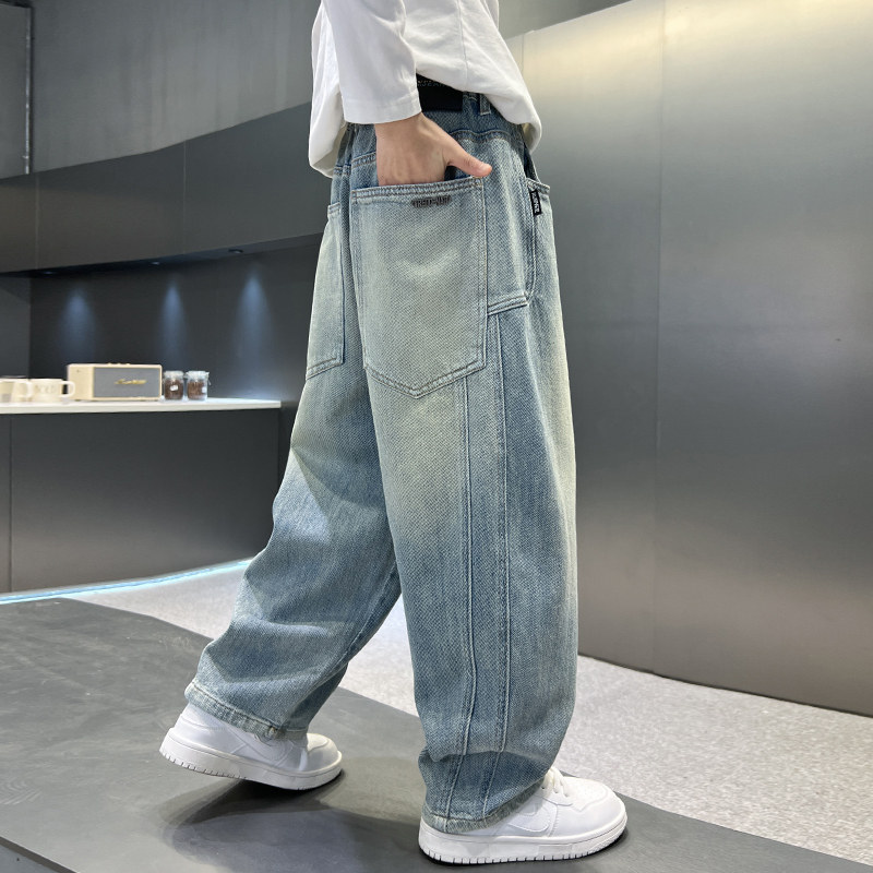 男童裤子春秋款2026新款洋气直筒牛仔裤炸街中大儿童秋季休闲长裤