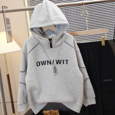 男童卫衣秋冬款2025新款加绒加厚