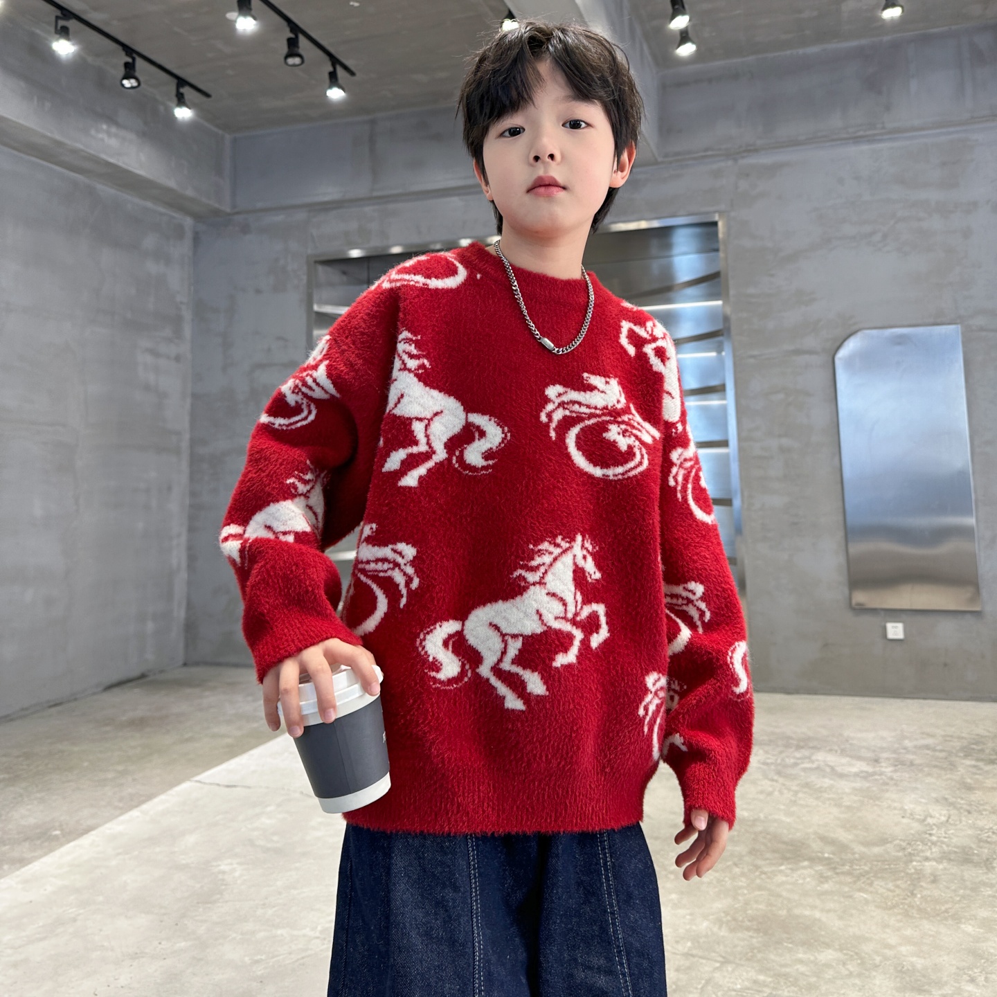 男童毛衣秋冬装2025新款加厚本命