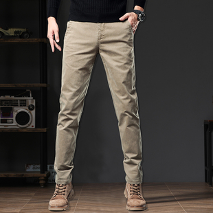 纯棉休闲裤 弹力百搭长裤 男士 直筒商务西裤 子 修身 香港2026春秋新款
