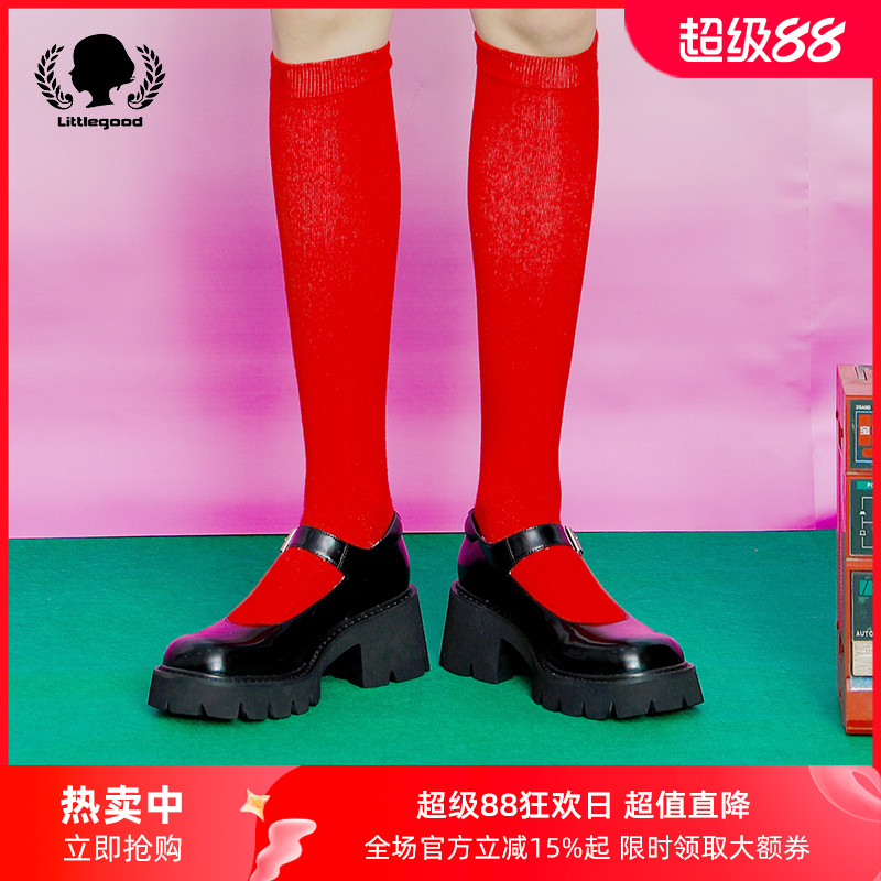 littlegood日系学院风玛丽珍鞋