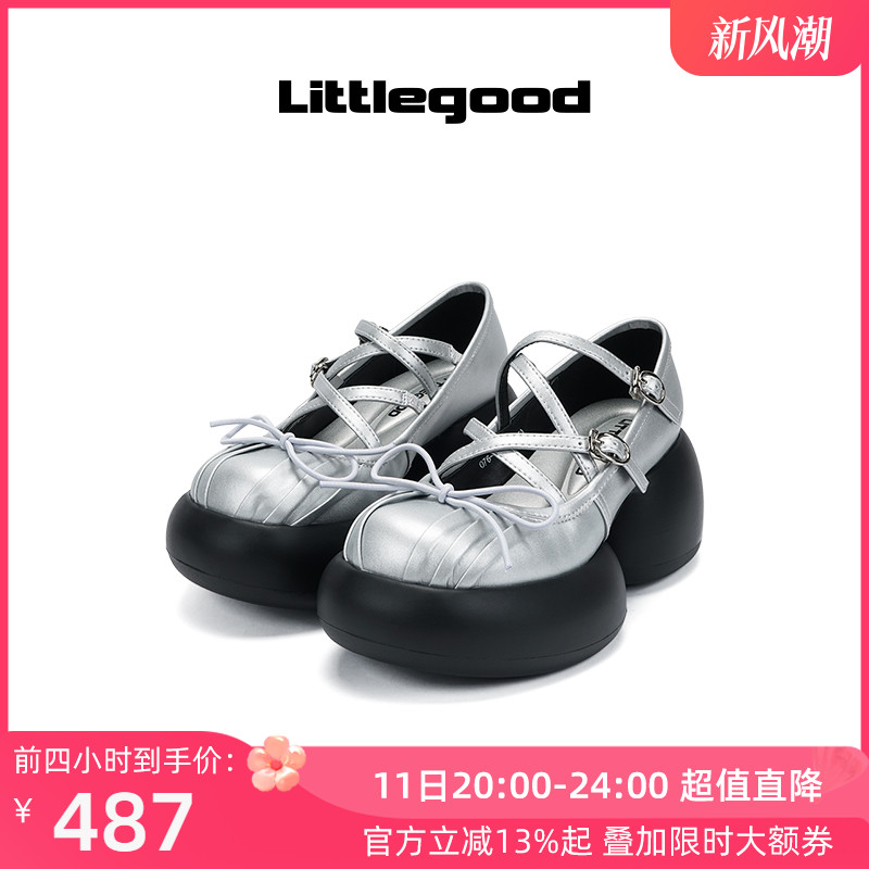 【新品】littlegood甜美厚底圆头玛丽珍鞋女2024新款百搭小皮鞋
