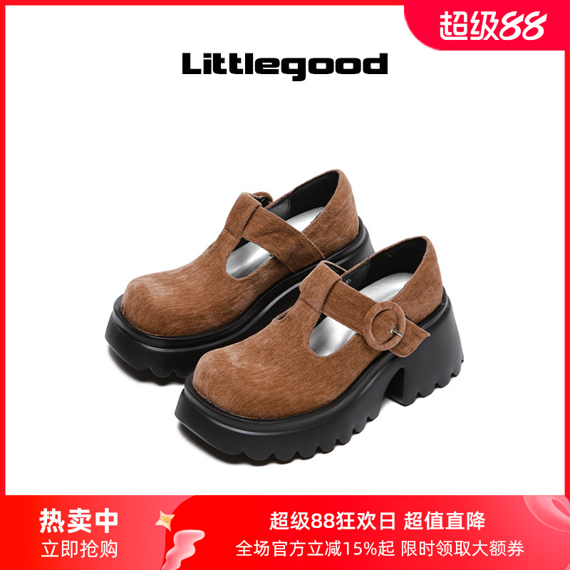 littlegood复古厚底玛丽珍鞋