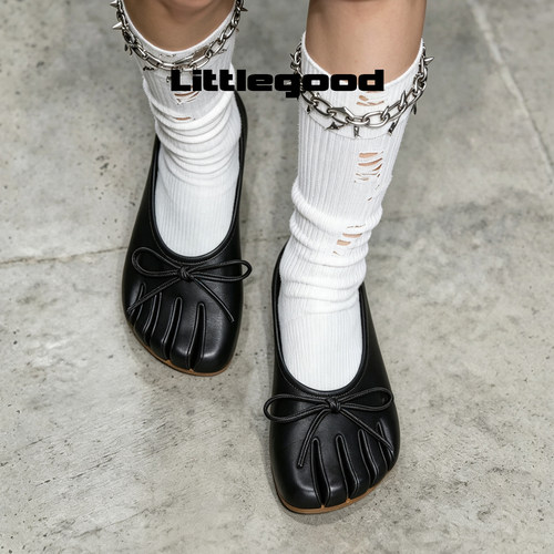 【春季新品】Littlegood复古包头半拖鞋五指分趾懒人鞋平底百搭