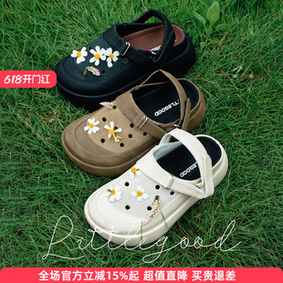 【新品首发】littlegood复古厚底洞洞鞋女百搭少女凉鞋两穿可拆卸