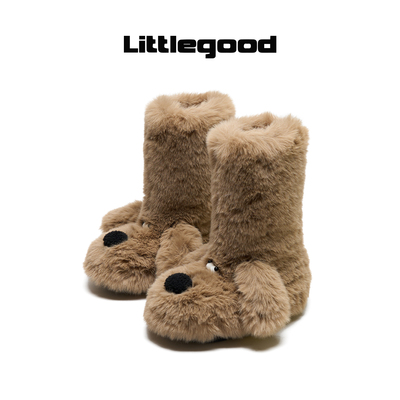 【新品折扣】littlegood可爱卡通雪地靴2026春季新款保暖毛毛靴