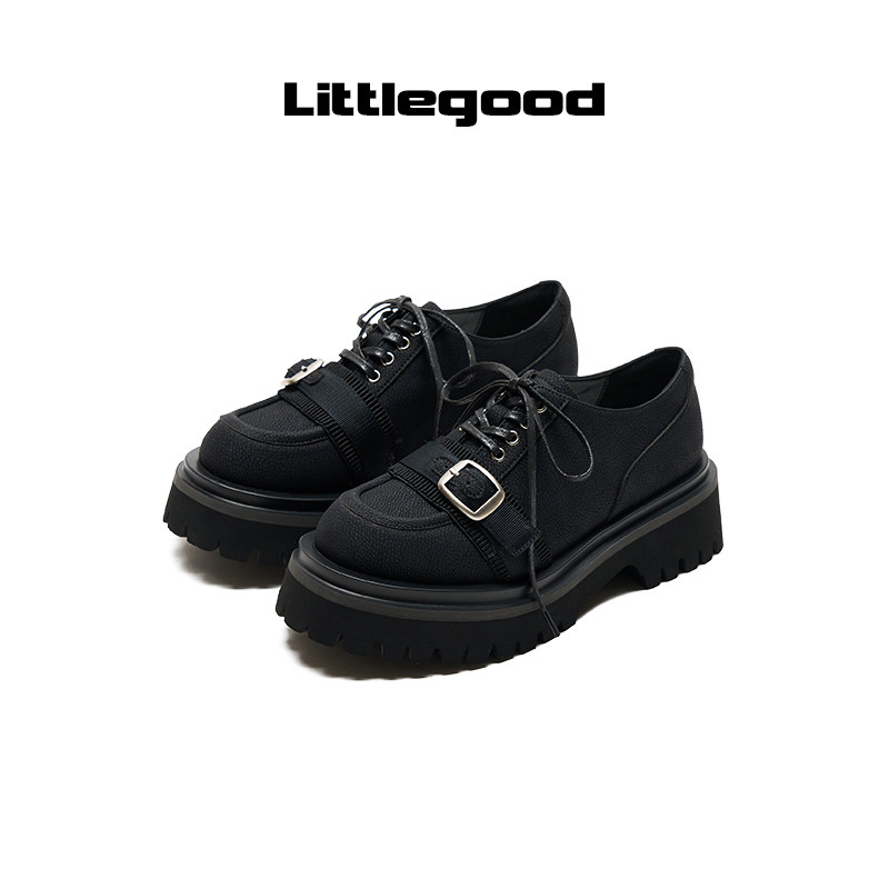【新品折扣】littlegood日系复古单鞋女2025冬季新款系带牛津鞋