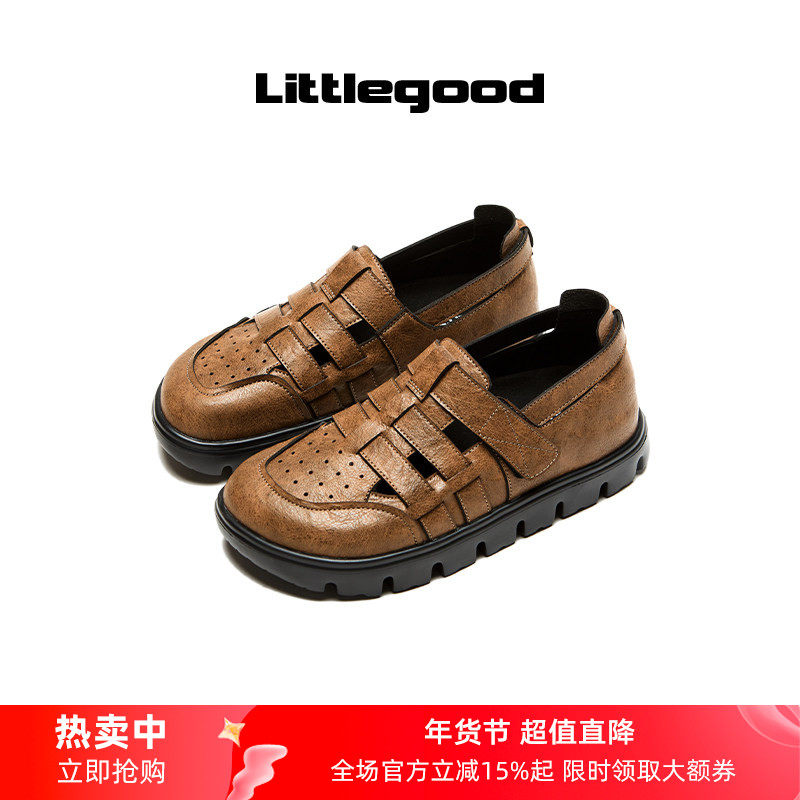 【25SS】littlegood复古罗马凉鞋女2025夏季新款百搭厚底凉鞋学院,女鞋,罗马凉鞋,淘宝优惠券,粉丝福利购,淘宝优惠卷