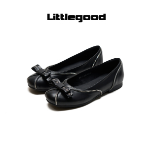 【新品推荐】littlegood甜酷蝴蝶结浅口鞋女2026夏季新款通勤百搭