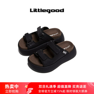 25SS 百搭沙滩拖鞋 littlegood新品 女2025新款 外穿 复古厚底拖鞋