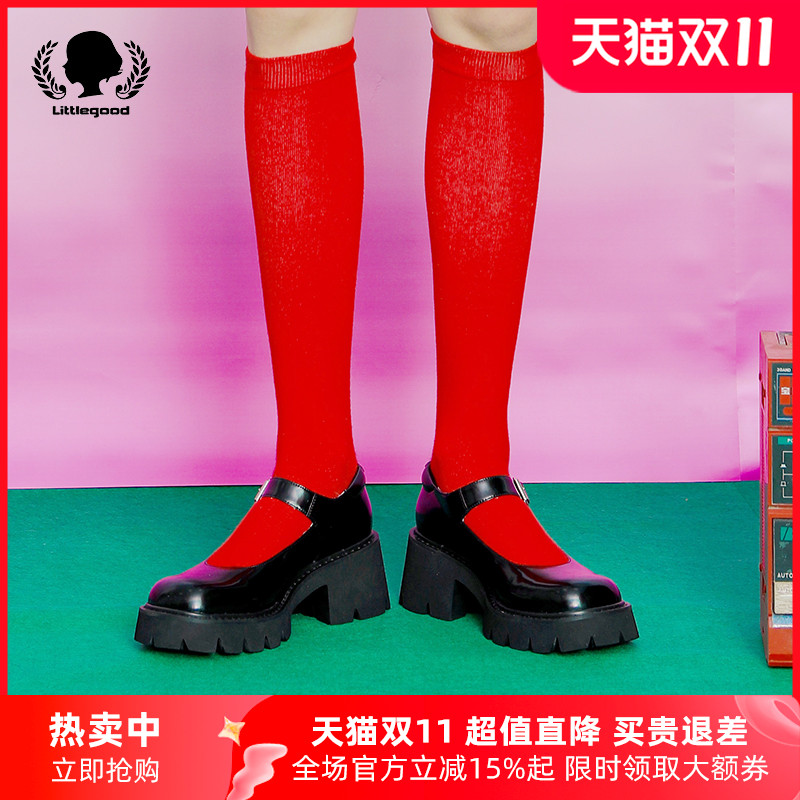 littlegood日系学院风玛丽珍鞋