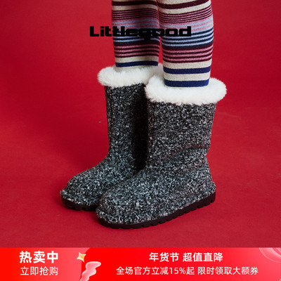 littlgood复古加绒雪地靴