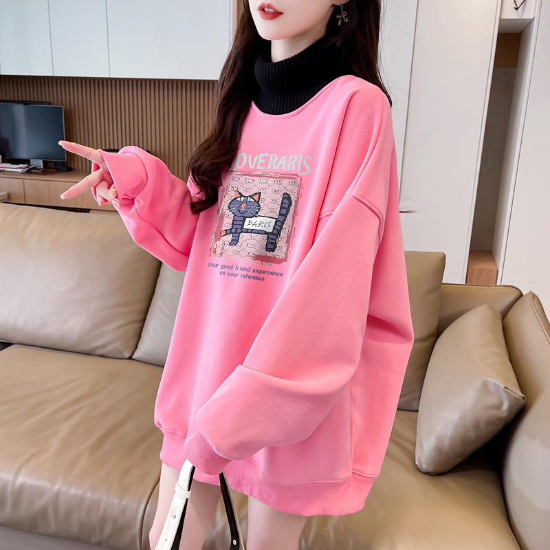 2025超火假两件拼接加绒加厚卫衣