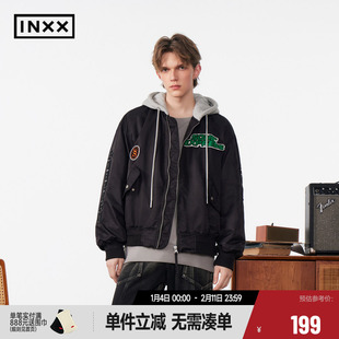 【INXX】standby潮牌冬新品复古PU皮外套情侣棉服外套XME4141376