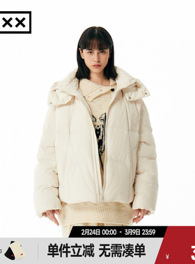 【INXX】APYD潮牌冬季新品刺绣连帽纯色羽绒服男女同款APE4151329