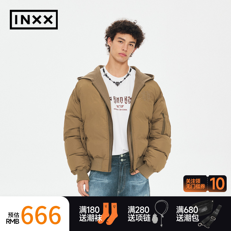 【INXX】HIP AND BONE宽松休闲假两件连帽羽绒服情侣HID4151388