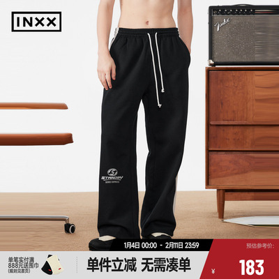 【INXX】Standby新品运动风印花休闲裤男女同款直筒裤XME4231450
