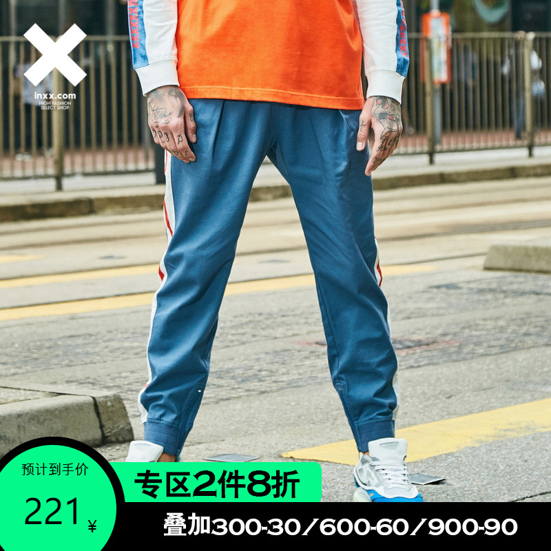 【INXX】STAND BY潮牌休闲裤男生撞色宽松束脚裤嘻哈蓝色工装裤子在类目 男装, 休闲裤中 - 来自Buy2taobao.com提供专业的淘宝代购服务