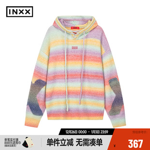 INXX 提花袖 彩色渐变圈圈纱针织衫 口毛衣男XRF3061291 女