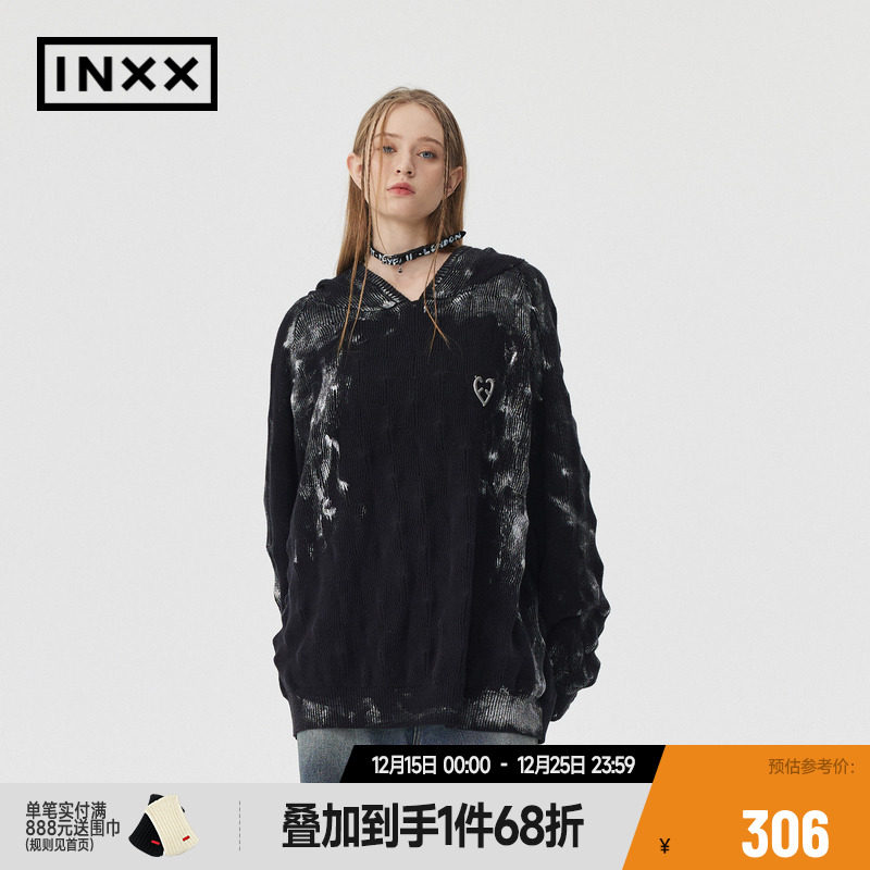 【INXX】APYD潮牌新品海胆感连帽针织衫男女同款毛衣APE4060880