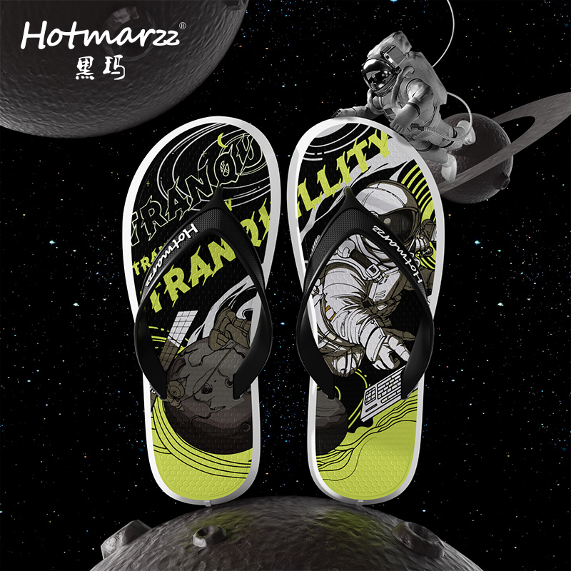 潮流沙滩人字拖黑玛防滑现代