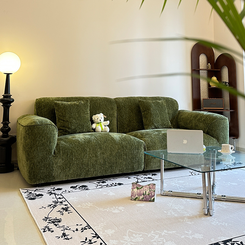 夜之恋 法式覆古格兰德沙发 直排客厅小户型三人位雪尼尔布艺沙发