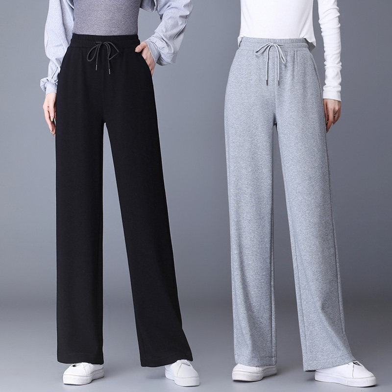 垂感阔腿裤女春秋2025年新款抽绳长裤高腰显瘦妈妈裤子直筒运动裤,女装/女士精品,休闲裤,淘宝优惠券,粉丝福利购,淘宝优惠卷