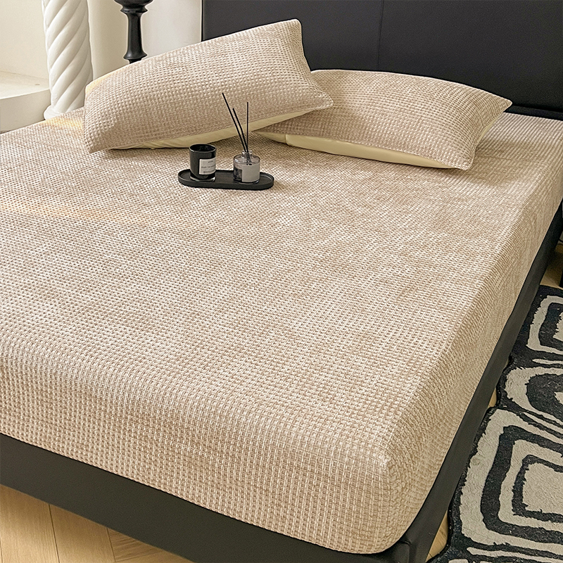 冬季加绒床笠单件牛奶珊瑚绒床罩款床单冬天加厚床垫席梦思保护套