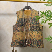 坎肩上衣 提花织金马甲复古高级感轻奢200斤唐装 中国风新中式 大码
