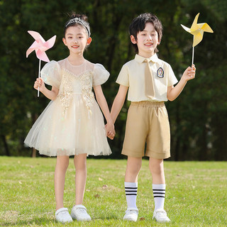六一儿童合唱演出服男童学院风班服女童蓬蓬裙幼儿园毕业表演服装