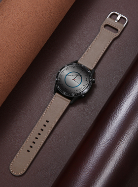 适用华为手表gt5表带雅致gt4表带真皮watch3pro荣耀运动magic2三星gears3真牛皮智能小米时尚color华米1代2代