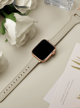 索柯适用苹果手表10代真皮apple watch serises9/8/7表带iwatchSE2表带运动潮新416/45mm女士替换带潮ultra2