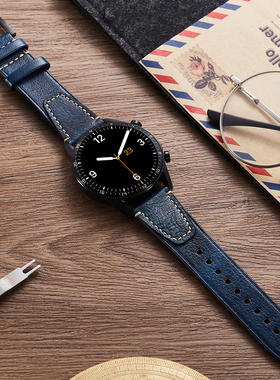 适用华为GT6/5/GT4/2 pro复古小牛皮表带GT5真皮watch3pro new手表46mm男款GT1运动荣耀magic2非原装22配件