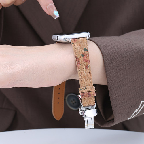 适用applewatch真皮表带