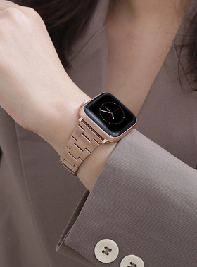 索柯适用苹果手表apple watch10表带不锈钢手表带iwatch9/8/7/SE/6/5/4/se代41mm/45男女生潮series夏天创意