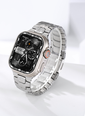 索柯适用于iwatch10代手表带iwatch10代高级感金属钢带腕带诺曼扣钢铁侠钛合金iwatch109ultra4