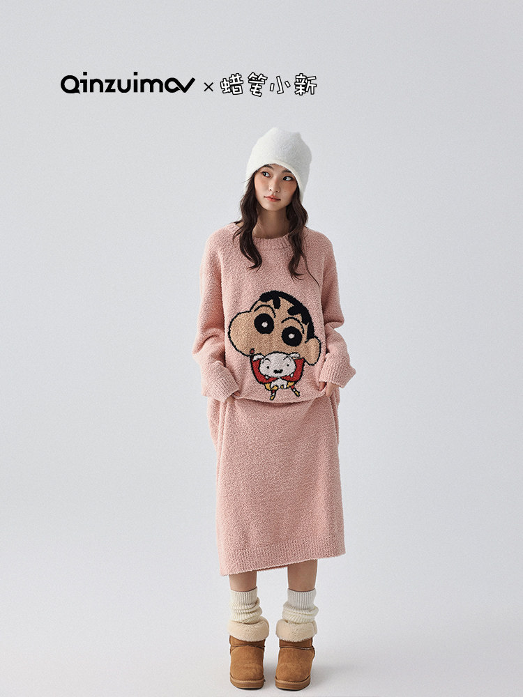 亲嘴猫【蜡笔小新】半边绒睡袍女秋冬季保暖睡衣睡裙家居服可外穿,女士内衣/男士内衣/家居服,睡袍/浴袍,淘宝优惠券,粉丝福利购,淘宝优惠卷