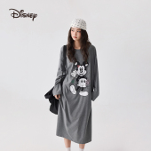 迪士尼米奇莫代尔棉可外穿长袖 宽松卡通可爱睡裙睡衣家居服春秋女