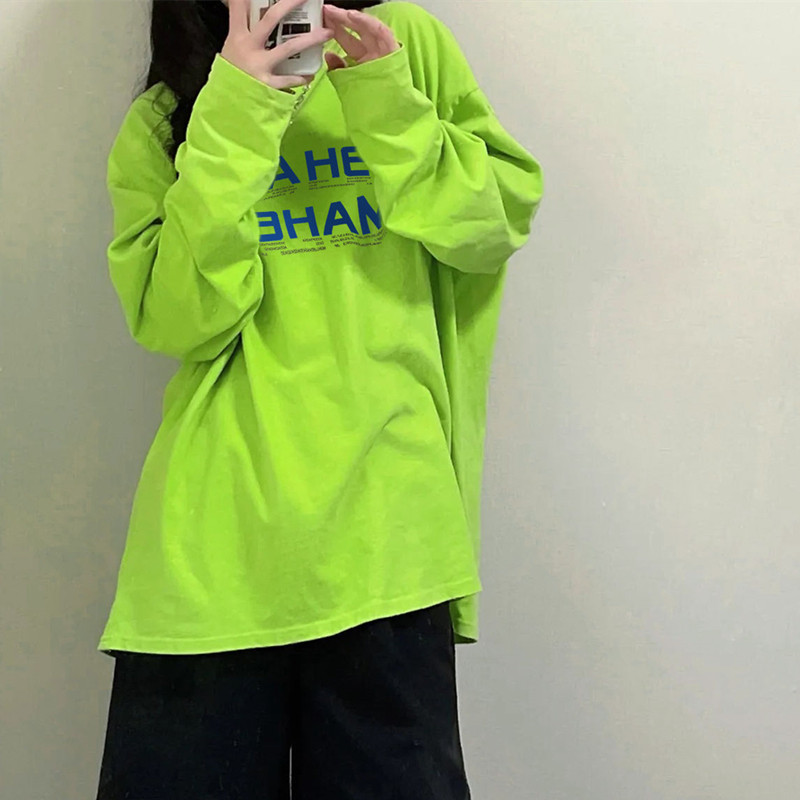 美式复古正肩长袖T恤女春季2026新款爆款宽松纯棉内搭打底衫上衣