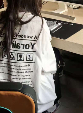 设计感小众白色T恤女夏季2026新款美式复古宽松纯棉短袖正肩上衣