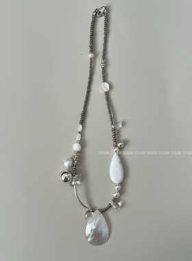 【白色佳人】限定原创设计925银手工串珠项链锁骨链小众设计感