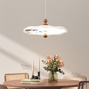 餐厅吊灯创意竹叶高级感灯具家用餐桌护眼吊线灯全光谱2026年新款
