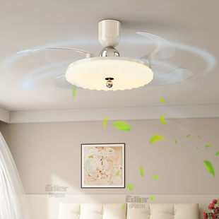 北欧隐形风扇灯LED护眼餐厅卧室一体吸顶灯现代简约全光谱灯具
