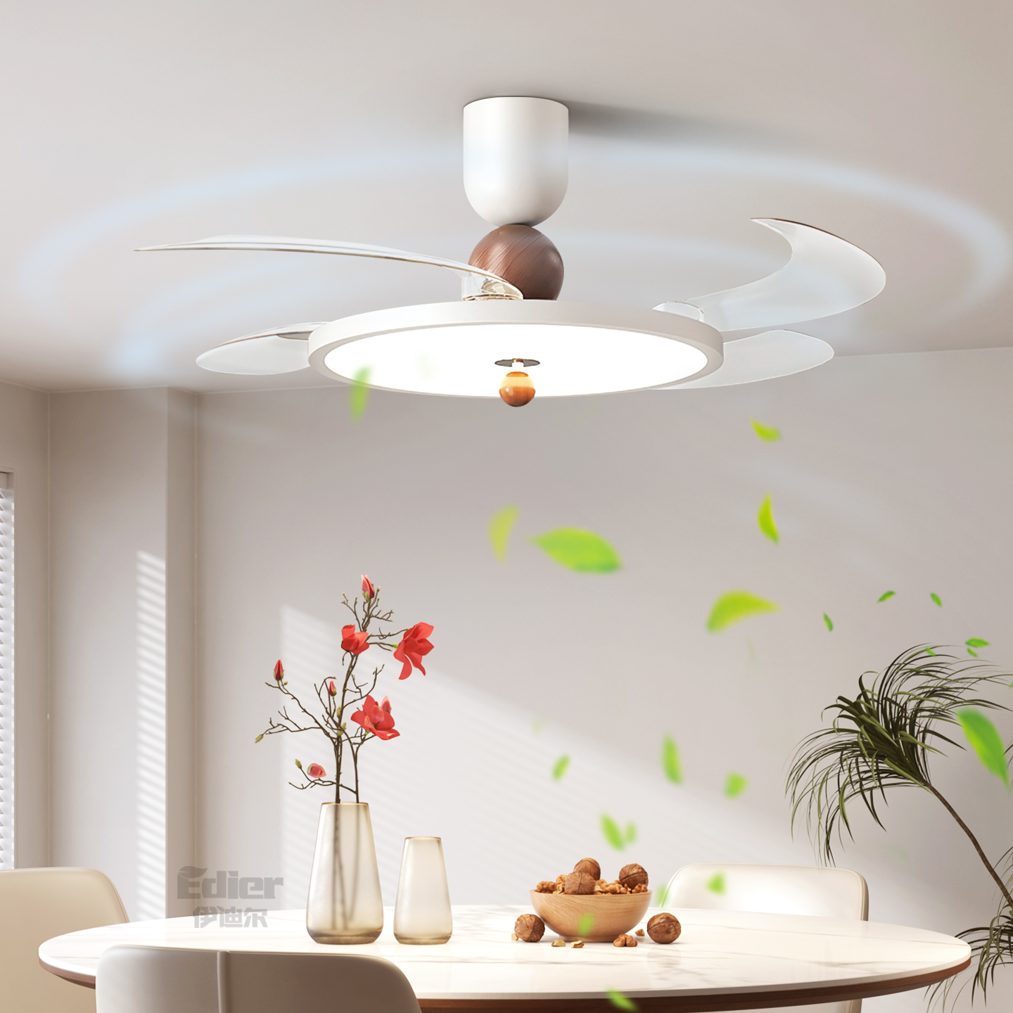 风扇灯现代简约LED餐厅吊灯