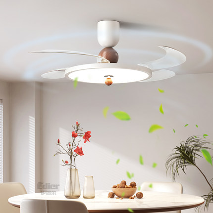 风扇灯现代简约LED餐厅吊灯家用吸顶灯风扇灯北欧卧室吊扇灯具