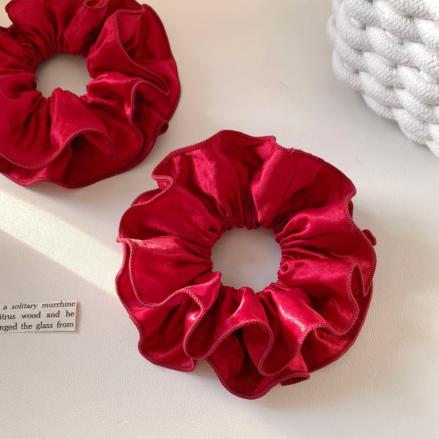 新年头饰红色双层大肠发圈女高级感韩系百搭丸子头发绳喜庆时尚,饰品/流行首饰/时尚饰品新,发饰,淘宝优惠券,粉丝福利购,淘宝优惠卷